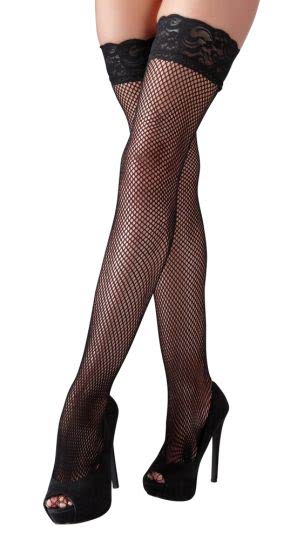 Cottelli Halterlose Netzstr�mpfe schwarz