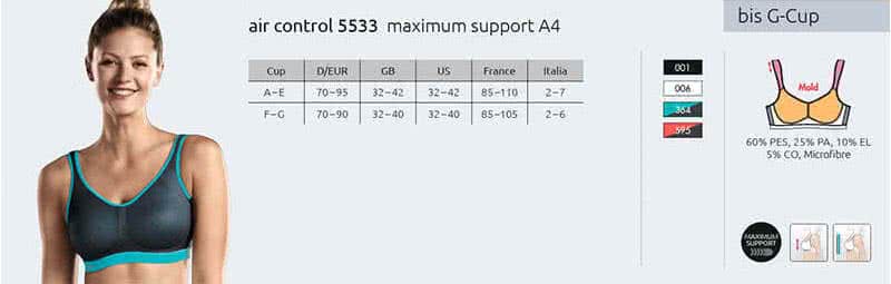 Anita Active Sport BH Air Control 5533 Maximum Support A4