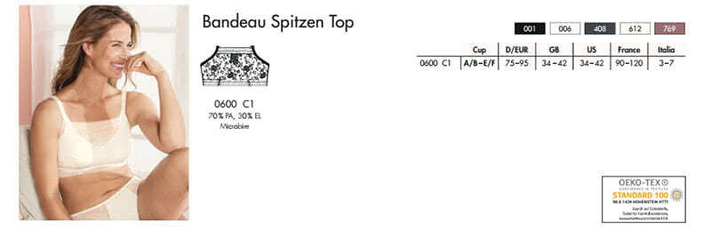 Anita Care Bandeau Spitzen Top 0600 Anita Care Bandeau Spitzen Top 0600