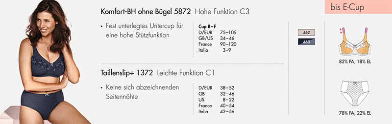 Anita Komfort BH ohne Bügel Venecia 75-105 B-F Cup Anita Venecia Komfort BH ohne Bügel 5872