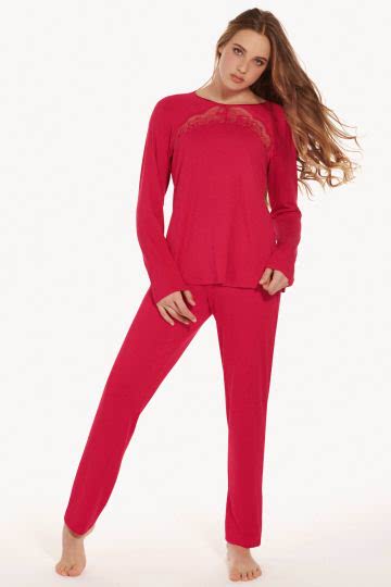 Lisca Schlafanzug Evelyn Limited Edition Größe L ( 40-44) rot