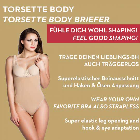 Torsett Body zum Tragen des eigenen BH 2XL haut