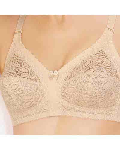 BH ohne Bügel aus Baumwolle in Hautfarbe – Vorderansicht