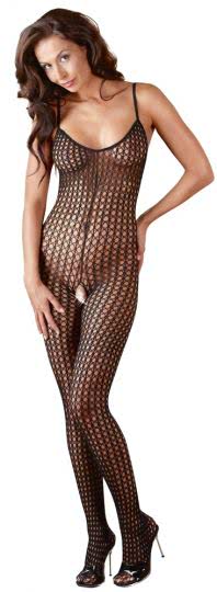 Cottelli Grobnetz Catsuit mit Spaghettiträgern auch in XXL