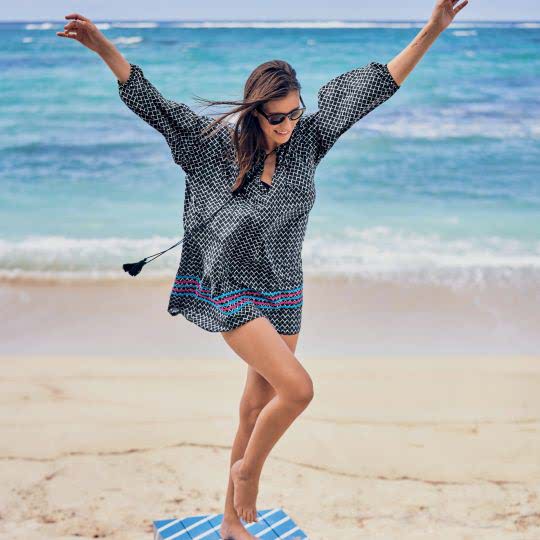 Anita Hippie Tunika Bali im Karomuster S-XL