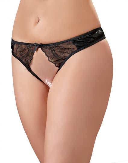 Cottelli String ouvert schwarz Größe  M