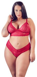 BH-Set aus Spitze mit String ouvert Größe XL (44/46)  rot Cottelli