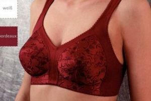 BH ohne Bügel mit breiten Trägern Größe 120A Farbe bordeaux Format Mieder
