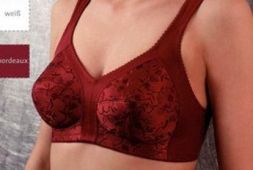 BH ohne Bügel mit Spitze Größe 75G Farbe bordeaux Format Mieder
