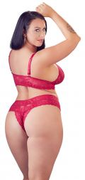 BH-Set aus Spitze mit String ouvert Größe XL (44/46)  rot Cottelli