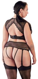 Cottelli Spitzen Set schwarz Größe 2XL ( 48-52)